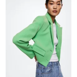 Mango Cropped Blazer With Buttons -Mango popular store mango 4324 3051626 4