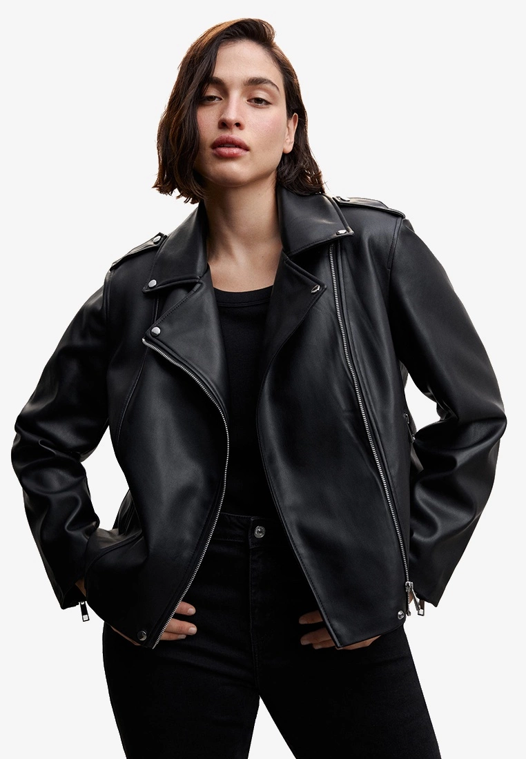 Mango Faux-Leather Biker Jacket 3 Mango Faux-Leather Biker Jacket