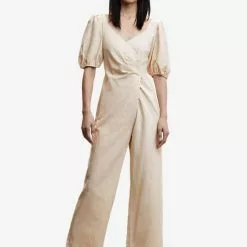 Mango Puff Sleeve Jumpsuit