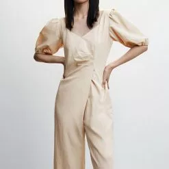 Mango Puff Sleeve Jumpsuit -Mango popular store mango 4352 2816536 4