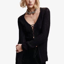 Mango Knitted Bow Cardigan