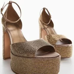 Mango Ankle High Heels with Strass Strap -Mango popular store mango 4381 7926536 4
