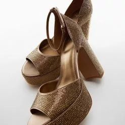 Mango Ankle High Heels with Strass Strap -Mango popular store mango 4381 7926536 5