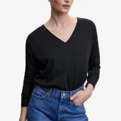 Mango V-Neck Cotton T-Shirt