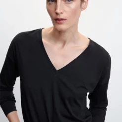 Mango V-Neck Cotton T-Shirt -Mango popular store mango 4412 8036536 3