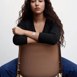 Mango V-Neck Cotton T-Shirt -Mango popular store mango 4414 8036536 7