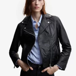 Mango Leather Biker Jacket