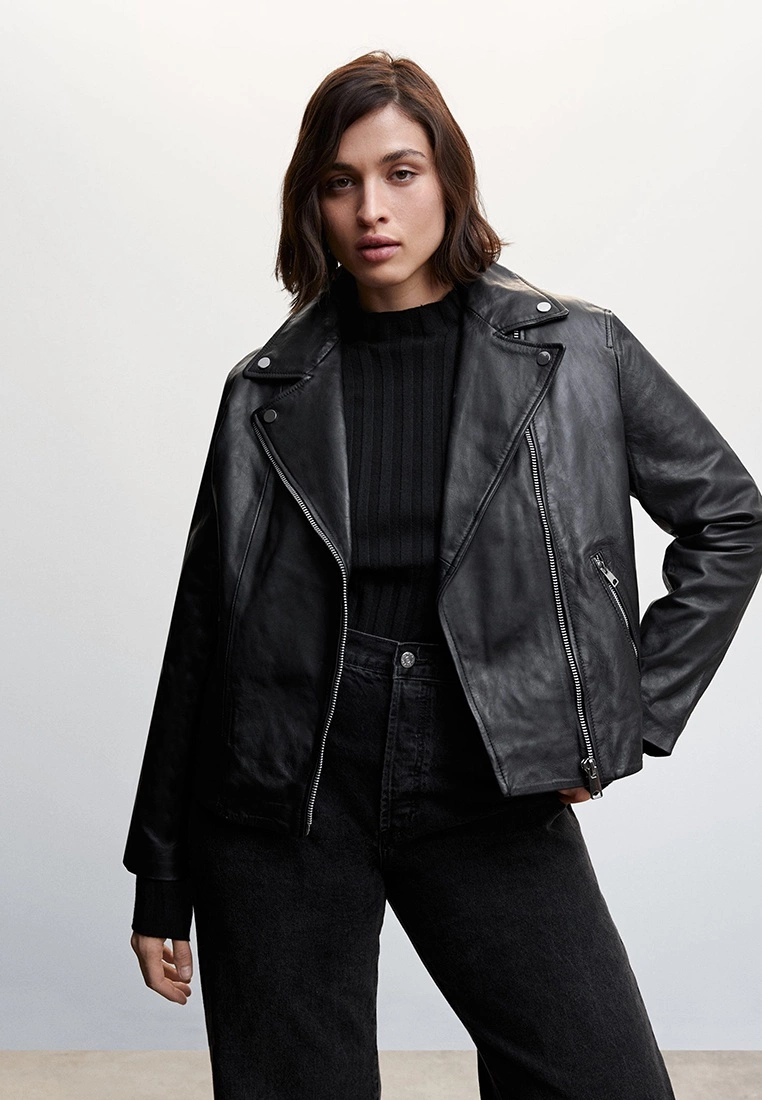 Mango Leather Biker Jacket 4 Mango Leather Biker Jacket - Image 2