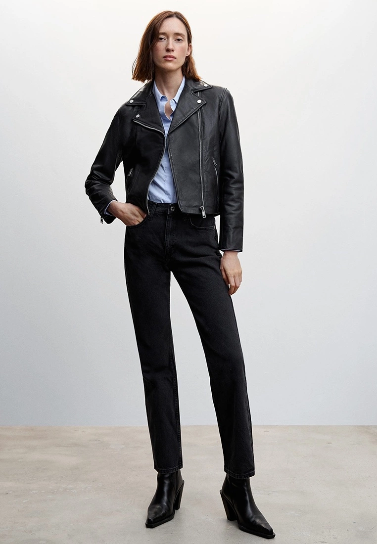 Mango Leather Biker Jacket 7 Mango Leather Biker Jacket - Image 5