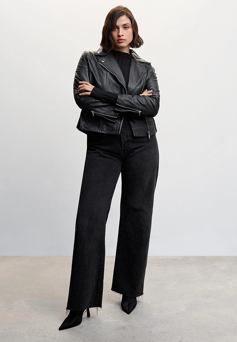 Mango Leather Biker Jacket 8 Mango Leather Biker Jacket - Image 6