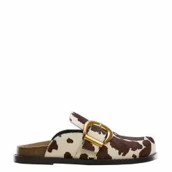 Mango Animal Print Leather Clogs