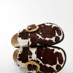 Mango Animal Print Leather Clogs -Mango popular store mango 4472 9526536 4