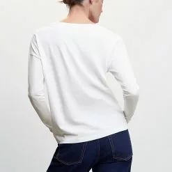 Mango V-Neck Cotton T-Shirt -Mango popular store mango 4516 5436536 11