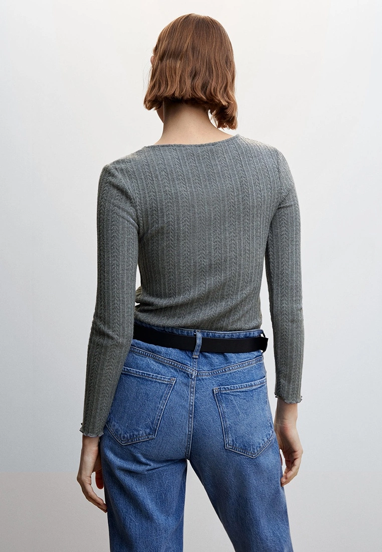 Mango Long-Sleeve T-Shirt with Ruffles 4 Mango Long-Sleeve T-Shirt with Ruffles - Image 2