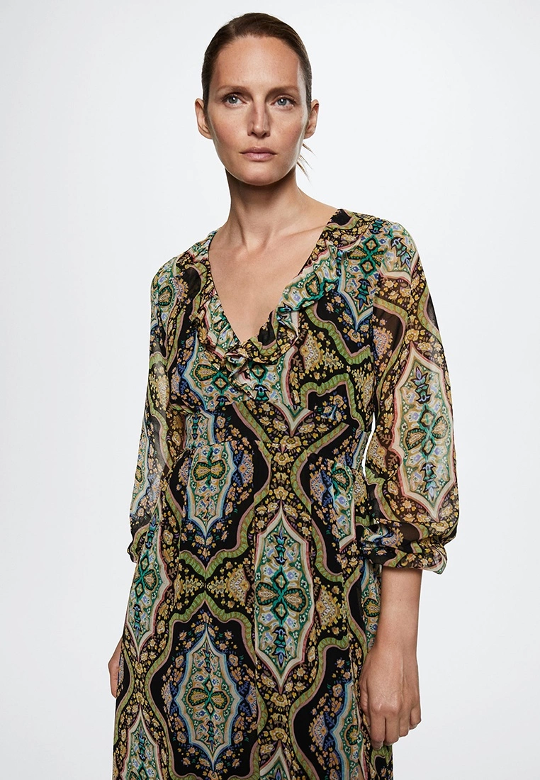 Mango Baroque Print Dress 5 Mango Baroque Print Dress - Image 3