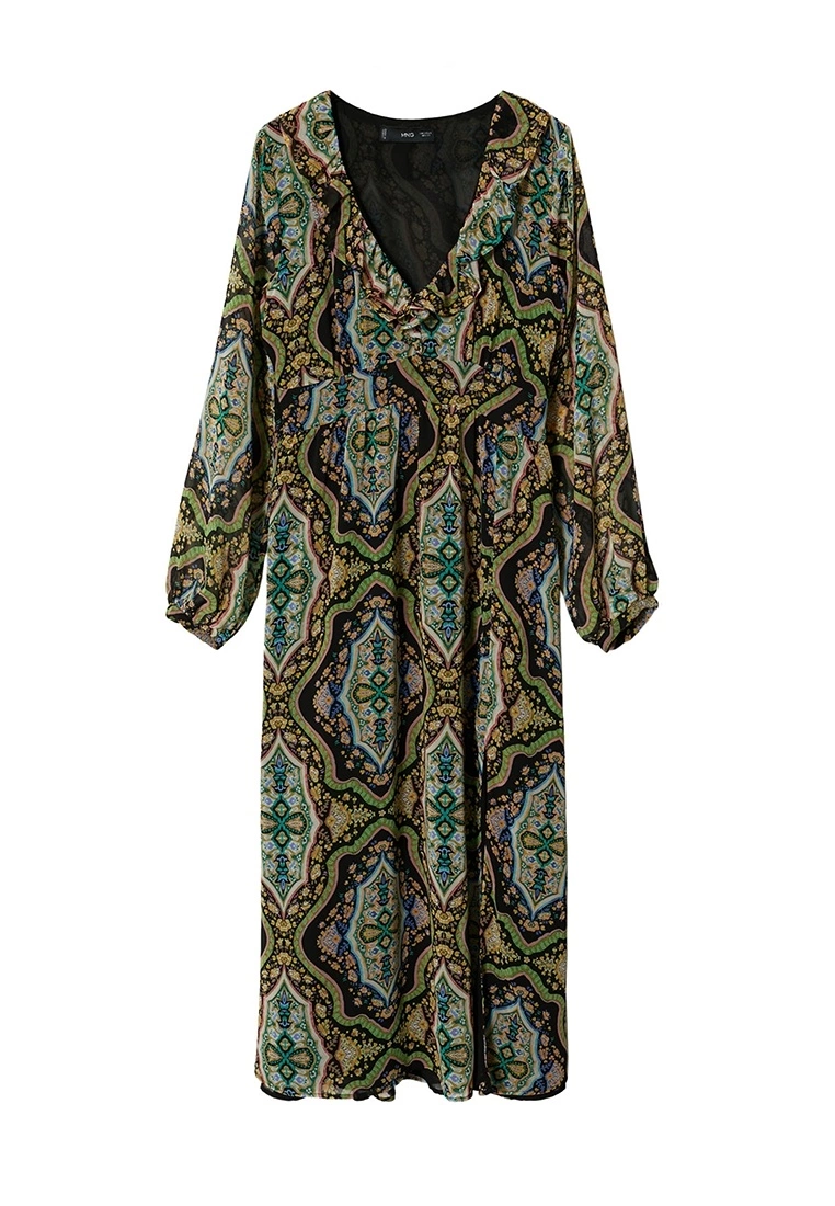 Mango Baroque Print Dress 9 Mango Baroque Print Dress - Image 7