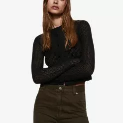 Mango Textured Button Cardigan