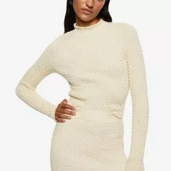 Mango Perkins Neck Pucker Sweater