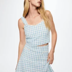 Mango Check Tweed Skirt -Mango popular store mango 4809 5236336 4