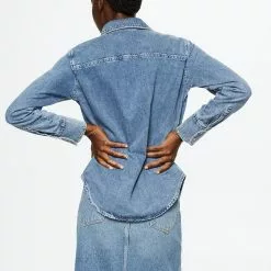 Mango Cotton Denim Shirt -Mango popular store mango 4814 7971036 2