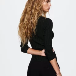 Mango High Collar Ribbed Knit Sweater -Mango popular store mango 4835 0471036 3