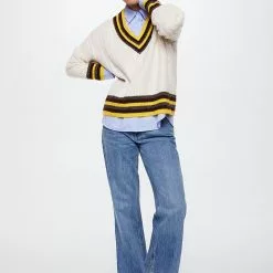 Mango V-Neck Lurex Sweater -Mango popular store mango 4856 0970036 6