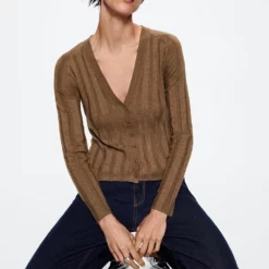 Mango Buttoned Ribbed Cardigan -Mango popular store mango 4940 7181036 4