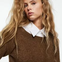 Mango Knitted Cropped Sweater -Mango popular store mango 4954 5570036 5