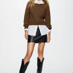 Mango Knitted Cropped Sweater -Mango popular store mango 4955 5570036 6