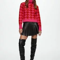 Mango Turtleneck Sweater Houndstooth Print -Mango popular store mango 4978 6670036 5