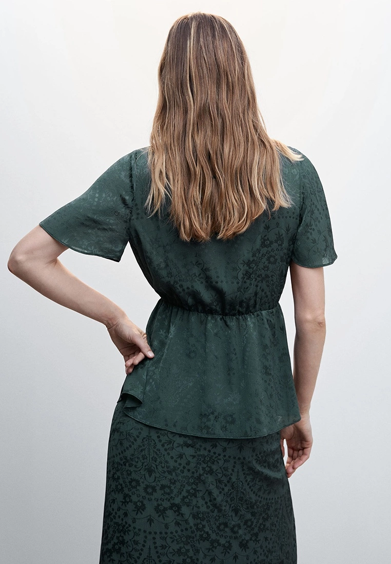 Mango Jacquard Flowy Blouse 4 Mango Jacquard Flowy Blouse - Image 2