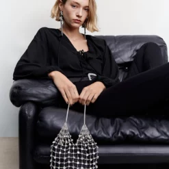 Mango Ruffle Bow Blouse -Mango popular store mango 5008 7532636 4