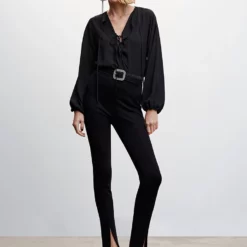 Mango Ruffle Bow Blouse -Mango popular store mango 5008 7532636 5