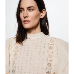 Mango Embroidered Panel Blouse 10 Mango Embroidered Panel Blouse -Mango popular store mango 5021 9489626 3