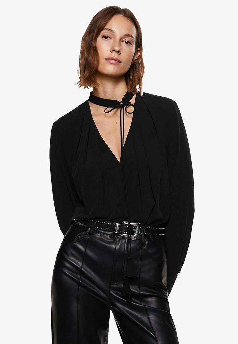 Mango Tie-Neck Blouse 3 Mango Tie-Neck Blouse