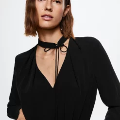 Mango Tie-Neck Blouse 13 Mango Tie-Neck Blouse -Mango popular store mango 5026 4102636 4