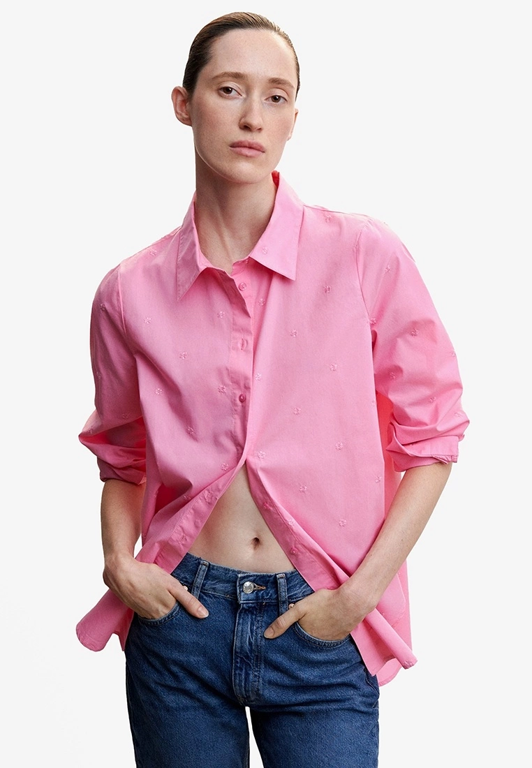 Mango Embroidered Flowers Shirt 3 Mango Embroidered Flowers Shirt