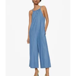 Mango Cotton Denim Jumpsuit
