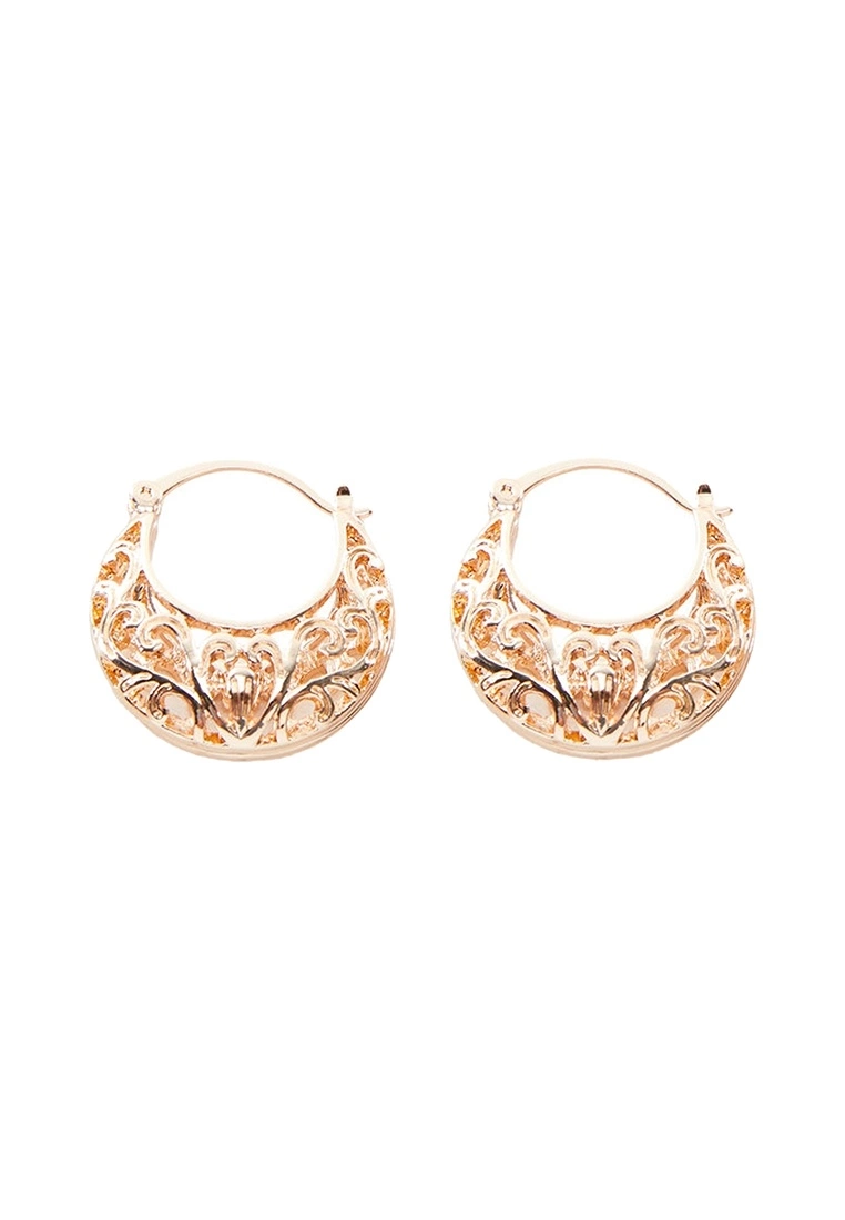 Mango Embossed Hoop Earrings 3 Mango Embossed Hoop Earrings