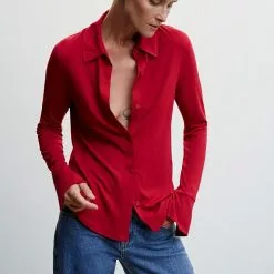 Mango Buttoned Flowy Shirt -Mango popular store mango 5066 6862636 5