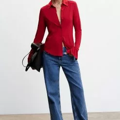 Mango Buttoned Flowy Shirt -Mango popular store mango 5066 6862636 6