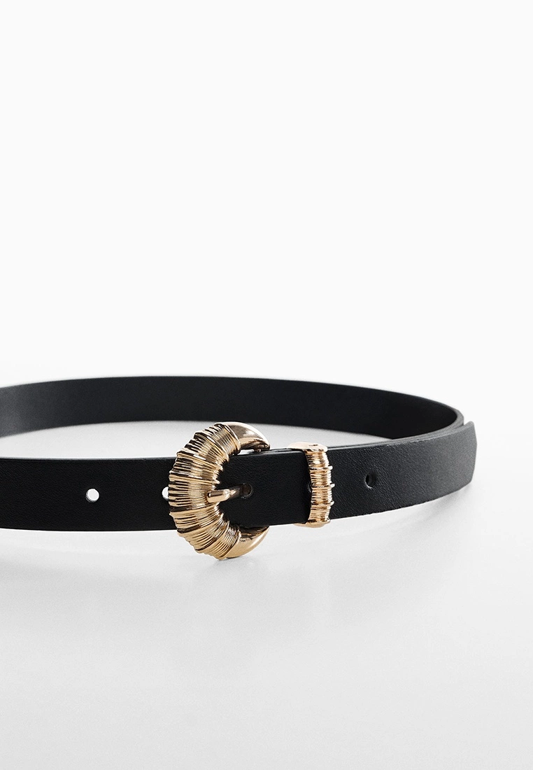 Mango Embossed Buckle Belt 5 Mango Embossed Buckle Belt - Image 3