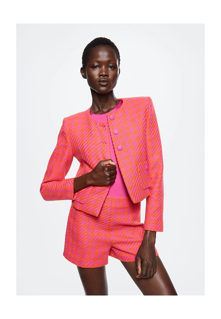 Mango Houndstooth Print Shorts 6 Mango Houndstooth Print Shorts - Image 4