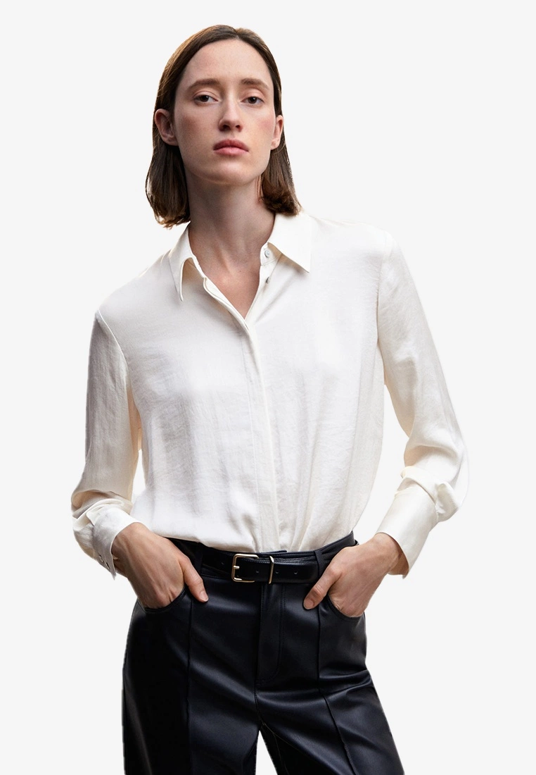 Mango Satin Finish Flowy Shirt 3 Mango Satin Finish Flowy Shirt