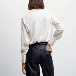 Mango Satin Finish Flowy Shirt 11 Mango Satin Finish Flowy Shirt -Mango popular store mango 5181 3501736 3