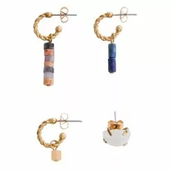Mango Pack 4 Semi-Precious Stones Earrings