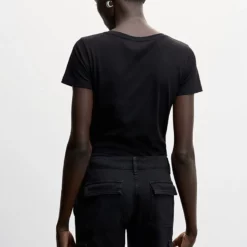 Mango Logo Cotton T-Shirt -Mango popular store mango 5183 8801736 2