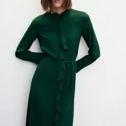 Mango Ruffled Shirt Dress -Mango popular store mango 5208 6690736 4