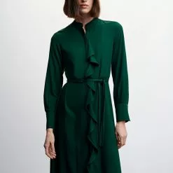 Mango Ruffled Shirt Dress -Mango popular store mango 5208 6690736 5