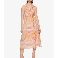 Mango Ruffled Printed Dress